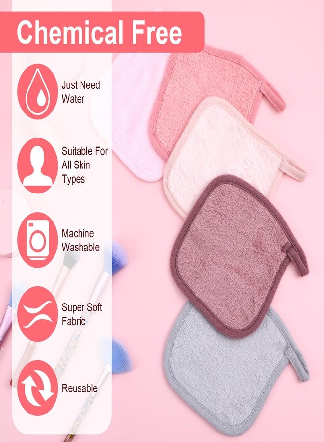 Yuanchu 15 Pcs Reusable Makeup Remover Cloths, Ultra Soft Microfiber Makeup Remover Towels for Face Eraser Cloths Gentle Eye Makeup Remover Pads for All Skin Types, 5" x 5", Multicolor - Image 4